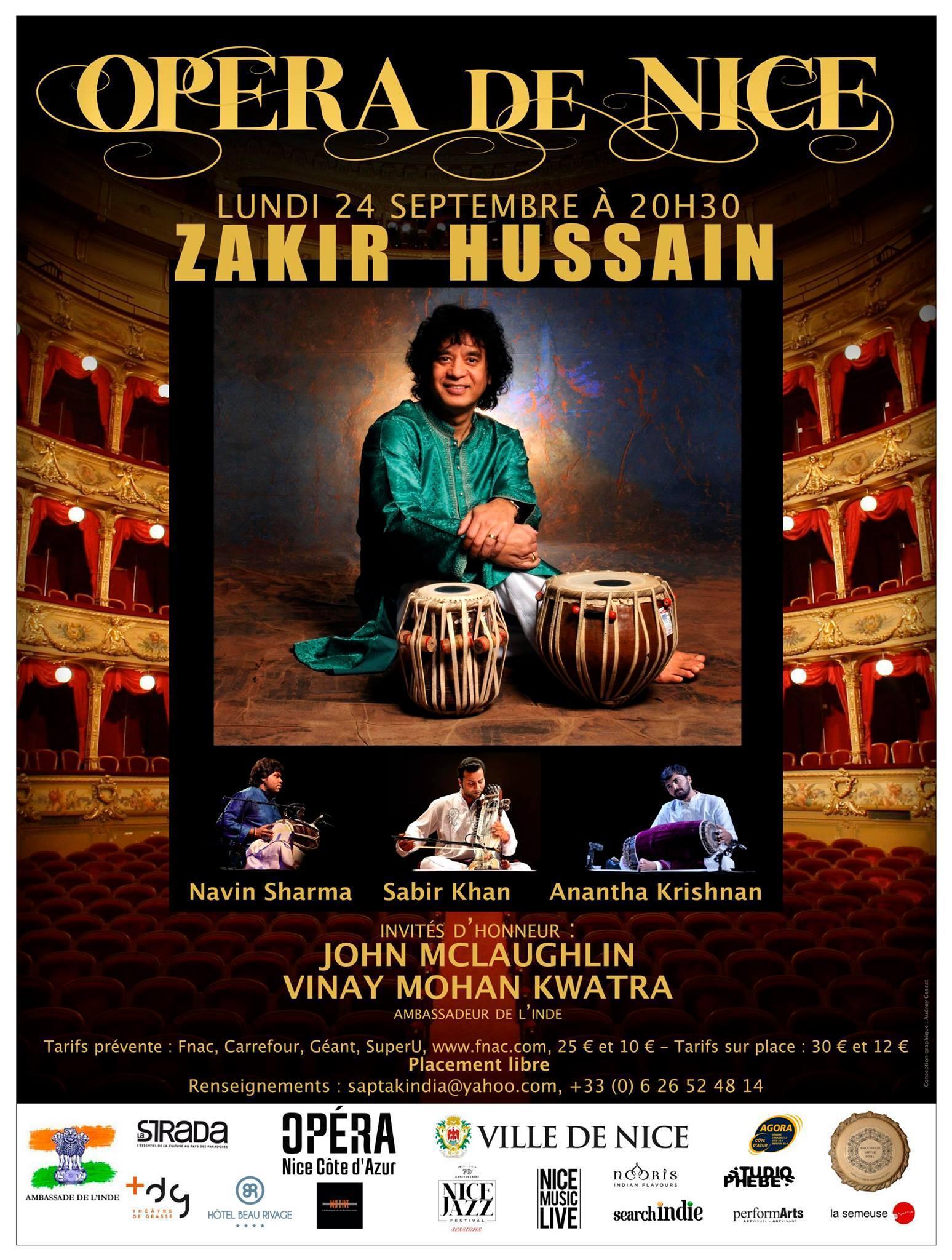 Zakir Hussain à l'opéra de Nice
